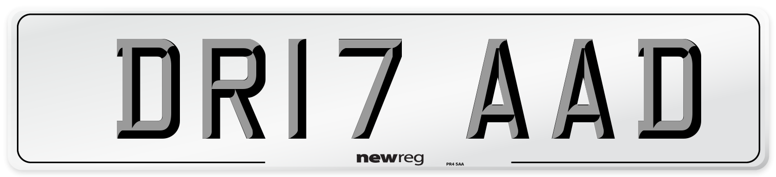 DR17 AAD Number Plate from New Reg